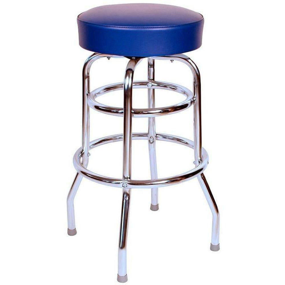 Double Ring Chrome Swivel Bar Stool 1952 Richardson Seating